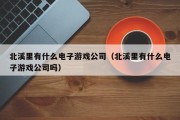 北溪里有什么电子游戏公司（北溪里有什么电子游戏公司吗）